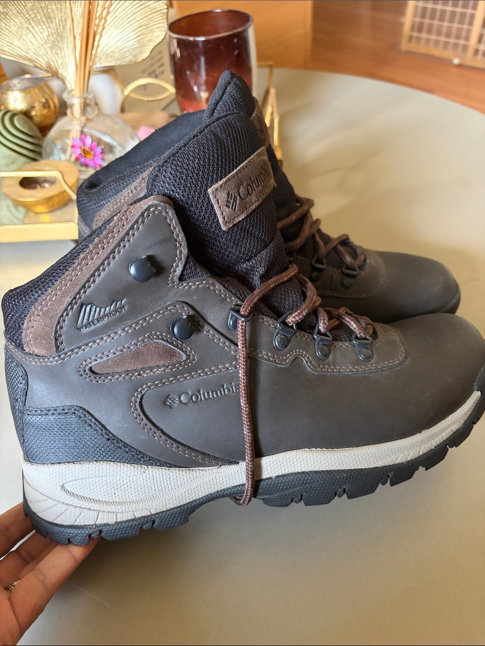 Columbia Dark Brown and Black Waterproof Hiking Boots